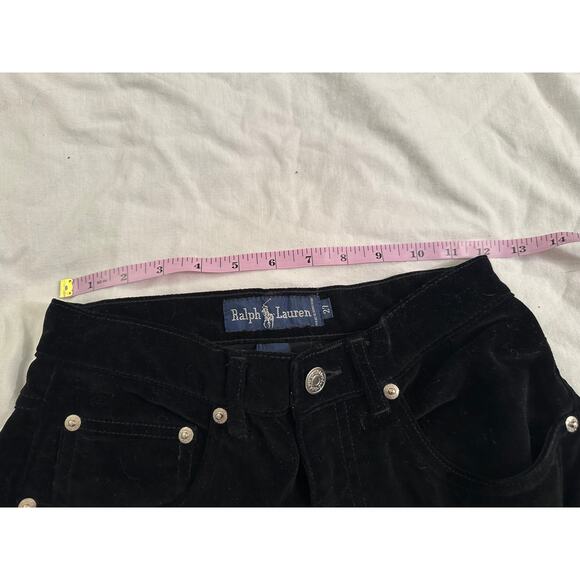 VINTAGE EIGHTIES RALPH LAUREN BLACK COTTON VELVET HIGH WAISTED JEANS 27 - Picture 6 of 10
